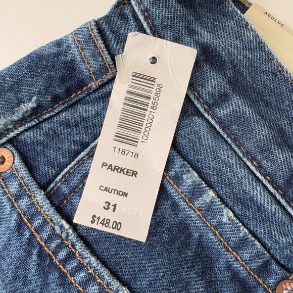 NEW Agolde Parker Jean Shorts | 31 Caution - Picture 8 of 14
